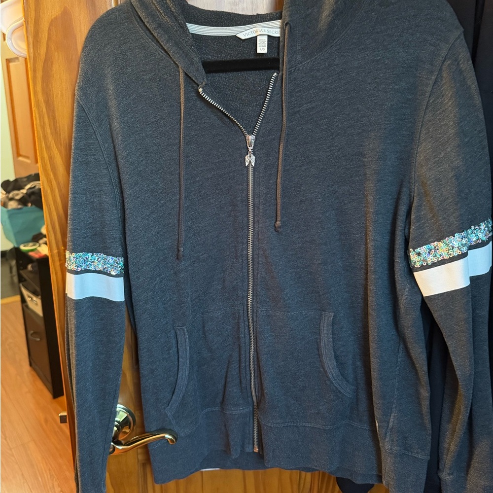 Victoria's Secret Charcoal Zip-Up Hoodie